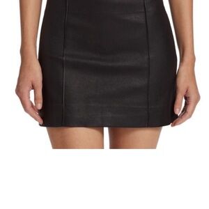 Frame Black Leather Mini Skirt